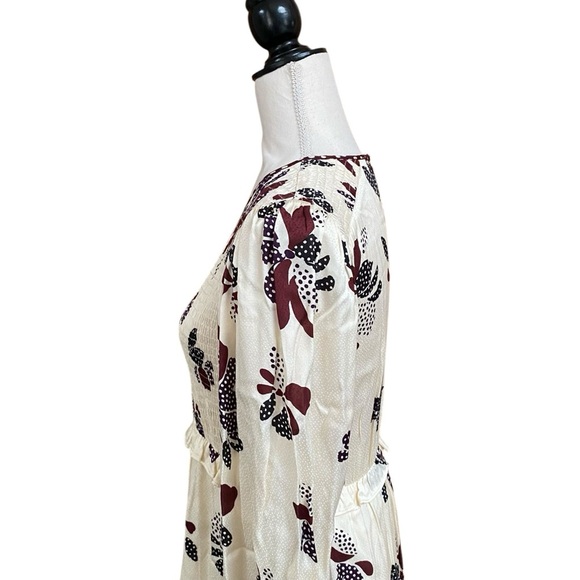 NWT Ba&sh Daya Ivory Floral Polka Dot Midi Dress Small Romantic French - Picture 12 of 16